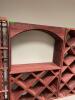 DESCRIPTION: SONOMA DESIGNER WINE RACK KIT - DIAMOND WINE BIN COUNTER WITH ARCHWAY RETAIL PRICE: $1,450.00 ADDITIONAL INFORMATION: REDWOOD DARK WALNUT - 2