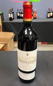 DESCRIPTION: 2000 MARQUIS DE CALON RETAIL PRICE: $50.00 SIZE: 750 ML QTY: 1