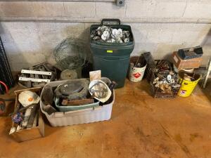 LARGE GROUP OF ASSORTED ROOFING HARDWARE - FASTENERS / CHAINS / HARDWARE / ETC.