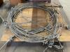 DESCRIPTION: LARGE GROUP OF GALVANIZED STEEL CABLE LOCATION: WOOD TABLE / TIRE RACK AREA THIS LOT IS: ONE MONEY QTY: 1 - 3