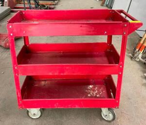 DESCRIPTION: 3-TIER METAL SHOP CART SIZE: 32" X 16" QTY: 1