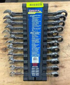 DESCRIPTION: 12PC COMBINATION WRENCH SET BRAND/MODEL: CARLYLE RW612M SIZE: SEE PHOTOS FOR SIZES QTY: 1