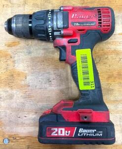 DESCRIPTION: 20V 1/2" DRILL/DRIVER WITH (2) BATTERIES, CHARGER AND SOFTSHELL CASE BRAND/MODEL: BAUER 1791C-B1 QTY: 1