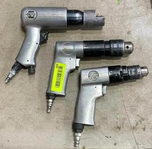 DESCRIPTION: (3) PNEUMATIC REVERSIBLE AIR DRILLS QTY: 3