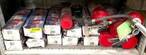 DESCRIPTION: (16) - ASSORTED FIRE EXTINGUISHERS LOCATION: SHELVING UNIT #2 THIS LOT IS: SOLD BY THE PIECE QTY: 16