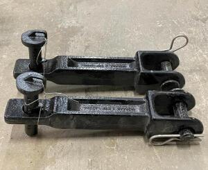 DESCRIPTION: (2) - KENWORTH REV A20-6014 TOW HOOKS WITH PINS BRAND / MODEL: PETERBUILT RETAIL PRICE: $440 - (2) CT. SET / $219.99 - EACH ADDITIONAL IN