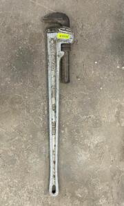 DESCRIPTION: 41" ALUMINUM HEAVY DUTY PIPE WRENCH BRAND / MODEL: SUPER-EGO LOCATION: DOCK DOOR AREA THIS LOT IS: ONE MONEY QTY: 1