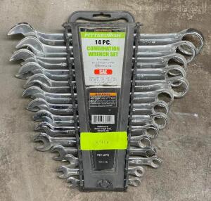 DESCRIPTION: 14 PC. COMBINATION WRENCH SET BRAND / MODEL: PITTSBURGH LOCATION: MIDDLE GARAGE THIS LOT IS: ONE MONEY QTY: 1