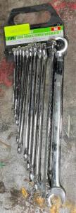 DESCRIPTION: 11 PC. LONG HANDLE COMBO WRENCH SET BRAND / MODEL: PITTSBURGH LOCATION: MIDDLE GARAGE THIS LOT IS: ONE MONEY QTY: 1