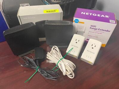 DESCRIPTION: (6) - PC. WIFI ROUTER AND EXTENDER SET BRAND / MODEL: ASSORTED THIS LOT IS: SOLD BY THE PIECE QTY: 6