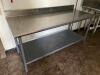 72" X 30" STAINLESS TABLE W/ 4" BACK SPLASH - 2