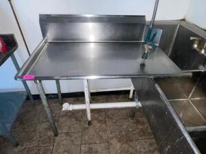 48" X 30" LEFT SIDE STAINLESS CLEAN TABLE.