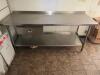84" X 30" STAINLESS TABLE W/ DRAWER AND 2" BACK SPLASH - 2
