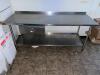 84" X 30" STAINLESS TABLE W/ DRAWER AND 2" BACK SPLASH - 3
