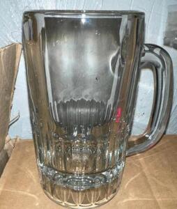 (12) 12 OZ GLASS BEER MUGS