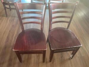 (10) LADDER BACK WOODEN CHAIRS