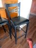 (2) 30" METAL BAR STOOLS W/ BLACK PADDED SEATS. - 2