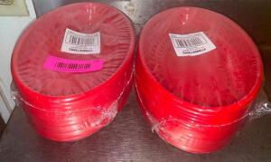 (24) 9" RED PLASTIC FOOD BASKETS ( NEW )