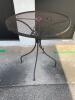 30" WROUGHT IRON COUNTER HEIGHT PATIO TABLE.