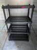 30" FOUR TIER BLACK PLASTIC SHELF.