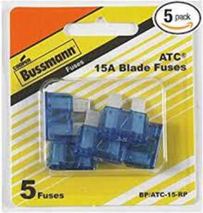 DESCRIPTION: (3) BOXES OF (5) PACKS OF (5) MINI FUSE BRAND/MODEL: BUSSMANN #BPIATC-15-RP-WM RETAIL$: $17.00 A BOX SIZE: 15 AMP QTY: 3