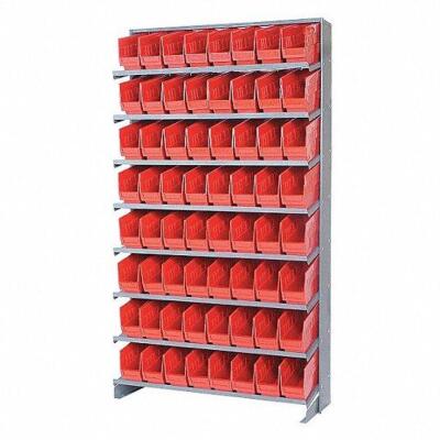 DESCRIPTION: (1) PICK RACK BRAND/MODEL: QUANTUM STORAGE SYSTEMS #24K041 INFORMATION: RED RETAIL$: $558.53 EA SIZE: 36X12X64 1 SIDED 64 BINS QTY: 1