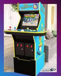 DESCRIPTION: (1) SIMPSONS ARCADE GAME BRAND/MODEL: ARCADE 1UP #SIM-A-1086 INFORMATION: 2 GAMES IN 1 SIMPSONS BOWLING AND TRADITIONAL SIMPSONS ARCADE G