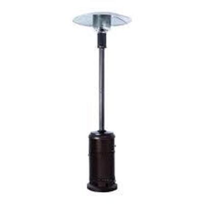 DESCRIPTION: (1) FREESTANDING GAS PATIO HEATER BRAND/MODEL: LIVING ACCENTS #4587390 INFORMATION: BRONZE RETAIL$: $159.29 EA SIZE: HEATS 250 SQ FT QTY: