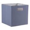 DESCRIPTION: (3) POLY CUBE STORAGE BIN BRAND/MODEL: DESIGN IMPORTS #CAMZ12912 INFORMATION: BLUE RETAIL$: $13.59 EA SIZE: 13X13 QTY: 3