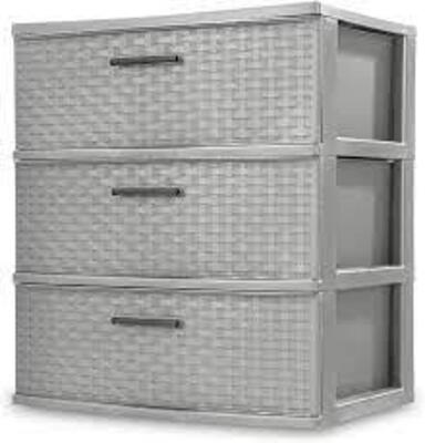 DESCRIPTION: (1) 3 DRAWER TOWER ORGANIZER BRAND/MODEL: STERLITE #2530 INFORMATION: GREY RETAIL$: $45.00 EA SIZE: 21X15X24 QTY: 1