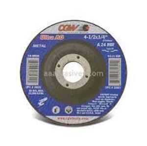 DESCRIPTION: (10) DEPRESSED CENTER GRINDING WHEELS BRAND/MODEL: CGW ABRASIVES #35621 RETAIL$: $6.20 EA SIZE: 4.5X1/4 X 5/8-11 QTY: 10