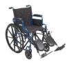 DESCRIPTION: (1) WHEELCHAIR WITH FLIP BACK DESK ARMS BRAND/MODEL: DRIVE MEDICAL INFORMATION: BLACK AND BLUE RETAIL$: $160.00 EA SIZE: 18" ARMS QTY: 1