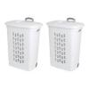 DESCRIPTION: (2) WHEELED LAUNDRY HAMPER BRAND/MODEL: STERILITE #1222 INFORMATION: WHITE RETAIL$: $20.00 EA SIZE: 21" QTY: 2