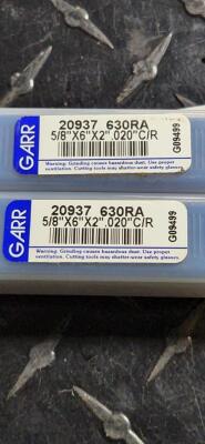 DESCRIPTION: (2) SOLID CARBIDE SQ END MILL BRAND/MODEL: GWS 20937 RETAIL$: $73.37 EA SIZE: 5/8" DIA QTY: 2