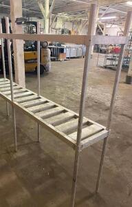 DESCRIPTION: 5' X 18" TWO TIER ALUMINUM DUNNAGE RACK SHELF. SIZE: 5' X 18" X 72" QTY: 1