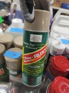 DESCRIPTION: (6) FLAT SPRAY PAINT BRAND/MODEL: ZERO-RUST INFORMATION: CAMMY TOP TAN RETAIL$: $13.86 EA SIZE: 12 OZ QTY: 6