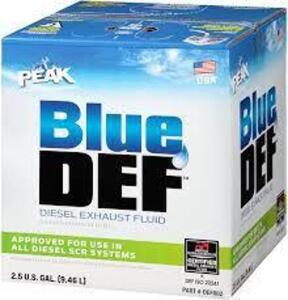 DESCRIPTION: (1) BLUE DEF BRAND/MODEL: PEAK RETAIL$: $25.00 EA SIZE: 2.5 GA QTY: 1