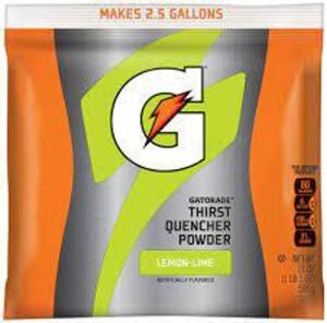 DESCRIPTION: (6) SPORTS DRINK MIX CONCENTRATE POWDER BRAND/MODEL: GATORADE INFORMATION: LEMON LIME RETAIL$: $8.00 EA QTY: 6