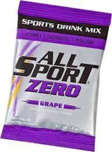 DESCRIPTION: (6) SPORTS DRINK MIX POWDER CONCENTRATE BRAND/MODEL: ALL SPORT INFORMATION: GRAPE RETAIL$: $6.12 EA SIZE: 1.9 OZ QTY: 6