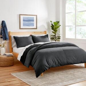 (1) WASHED DENIM COMFORTER SET