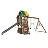 DESCRIPTION: (1) ARBOR CREST DELUXE PLAYSET BRAND/MODEL: KIDKRAFT #F29110 INFORMATION: 3-10 YEARS OLD, 7FT WAVE SLIDE, ROCK WALL LADDER, TABLE AND BEN