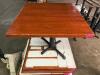 DESCRIPTION: 36" X 36" SOLID HARDWOOD TABLE TOP W/ BASE. SIZE: 36" X 36" QTY: 1 - 2