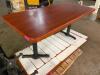 DESCRIPTION: 64" X 30" SOLID HARDWOOD TABLE TOP W/ DOUBLE PEDESTAL BASE. SIZE: 64" X 30" QTY: 1 - 3