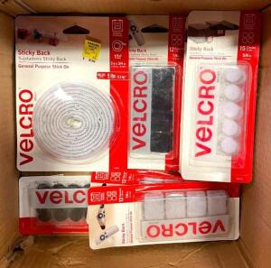 DESCRIPTION: BOX OF ASSORTED TYPES OF VELCRO QTY: 1