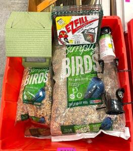 DESCRIPTION: (4) BAGS OF BIRDSEED AND (3) FEEDERS INFORMATION: BIN NOT INCLUDED QTY: 1