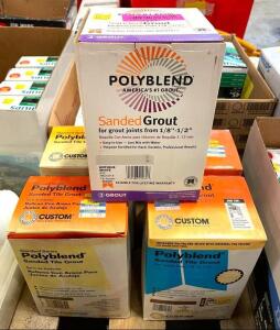 DESCRIPTION: (5) ASSORTED BOXES OF SANDED TILE GROUT BRAND/MODEL: POLYBLEND QTY: 5