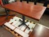 DESCRIPTION: 48" X 30" SOLID HARDWOOD TABLE TOP W/ BASE. SIZE: 48" X 30" QTY: 1 - 2