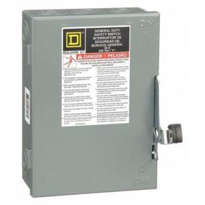 DESCRIPTION: 30A LIGHT DUTY ENCLOSED INDOOR SWITCH BRAND/MODEL: SQUARE D RETAIL$: $49.59 QTY: 1