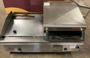 LANG 48" FLAT GRILL W/ CLAMSHELL GRIDDLE.