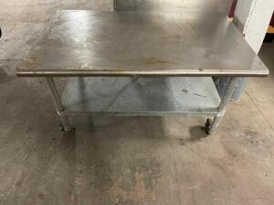 48" X 30" STAINLESS LOW BOY TABLE.
